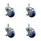 Service Caster 3'' Blue Poly Swivel 7/16'' Grip Ring Stem Caster Set with Brake, 4PK SCC-GR20S314-PPUB-BLUE-TLB-716138-4 - alternate 1